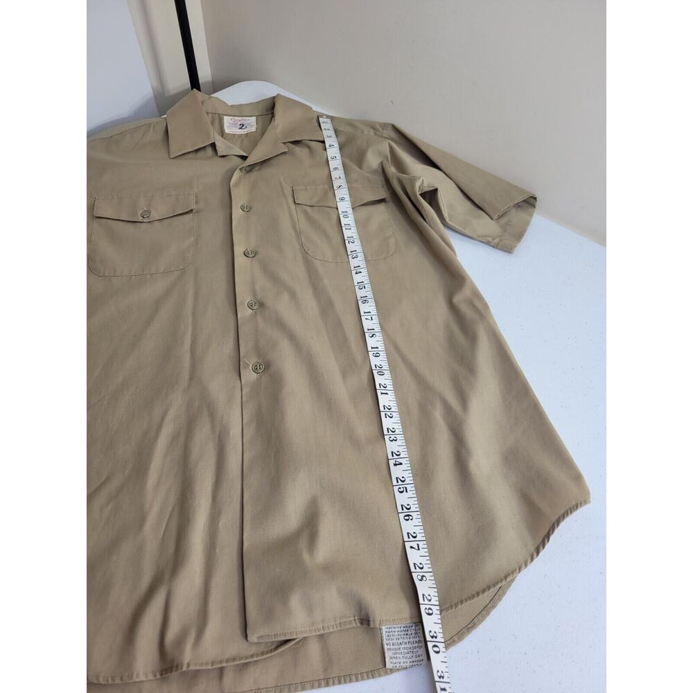 Lot of 2 Military Creighton Tan Army Uniform Button Down Shirts Men's Size M/L - Picture 4 of 8